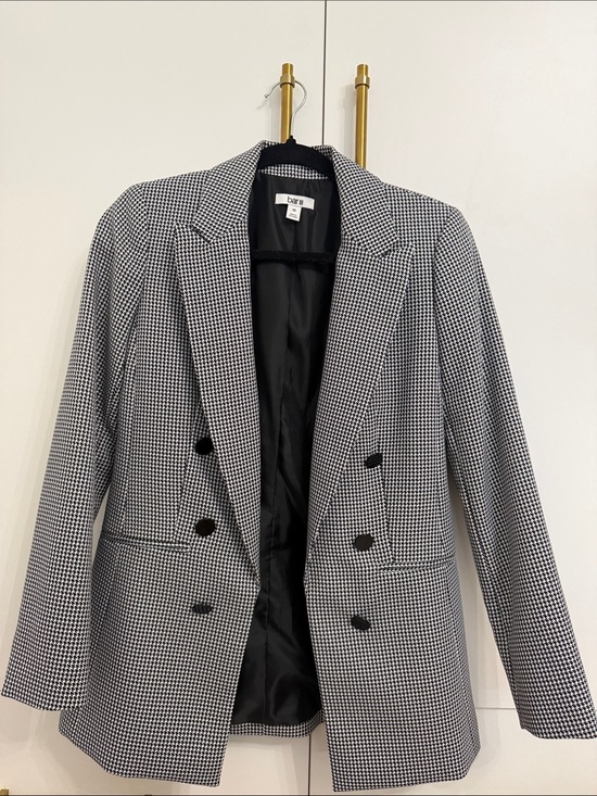 Bar III Jackets & Blazers - Bar III Black and White Houndstooth Double-Breasted Blazer